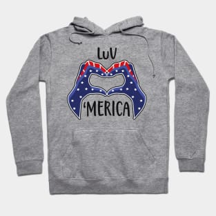 Love United States America USA Heart Hands Hoodie